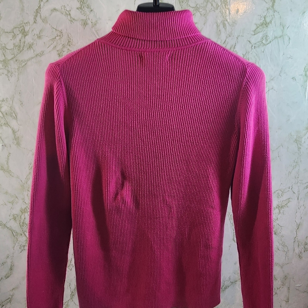 Amazon Essentials Pink Ribbed Turtleneck - Picture 6 of 8